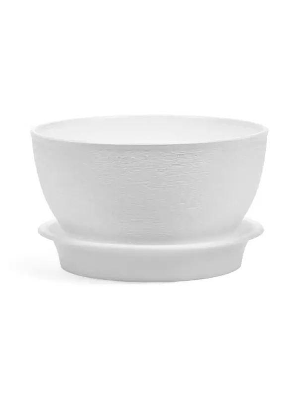 Горшок для цветов с поддоном 0,5 л d12,5см h7 см "Фиалочка" белый