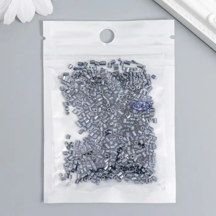 Бисер стекло 12/0 "Цилиндр. Хром" 10 гр