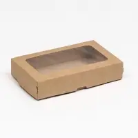 Контейнер навынос, с окном, крафт, МИКС, 20&times;12&times;4 см