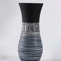 Ваза &laquo;Эридан. Узор&raquo;, h=26 см, стекло, чёрная
