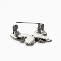 Брошь &laquo;Бабочка&raquo;, перламутровая, белая в серебре