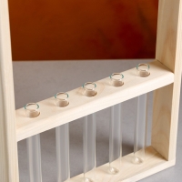 Кашпо деревянное 26&times;5&times;40 см с 5 колбами 15 см "Рамка Экстра Слим", ручка Дарим Красиво