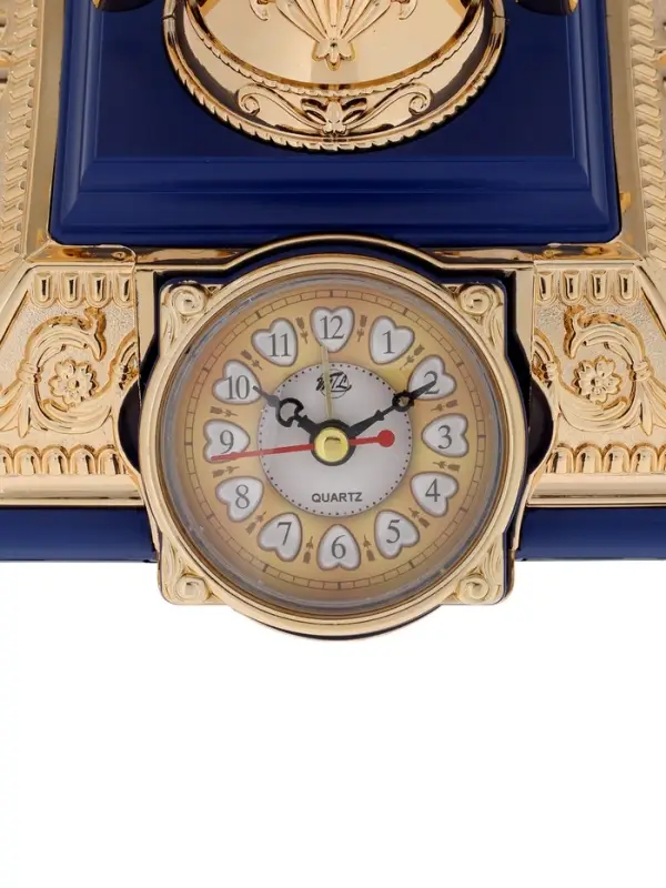 Часы-светильник "Ретро телефон", синий, с будильником, 28.5 х 18 х 18 см