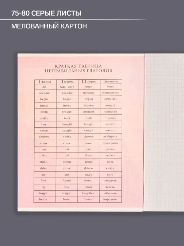 Тетрадь предметная 48 листов в клетку Calligrata, &laquo;Металл. Английский язык&raquo;, обложка мелованный картон, серые листы