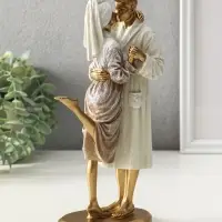 Сувенир полистоун "Влюблённые в банных халатах" 7,5х13,5х26 см