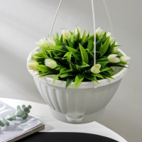 Кашпо уличное для цветов &laquo;Мирабель&raquo;, 2,5 л, подвесное, с прикорневым поливом, цвет белый