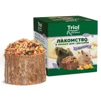 Лакомство "Triol" в пеньке для грызунов с фруктами, 70г
