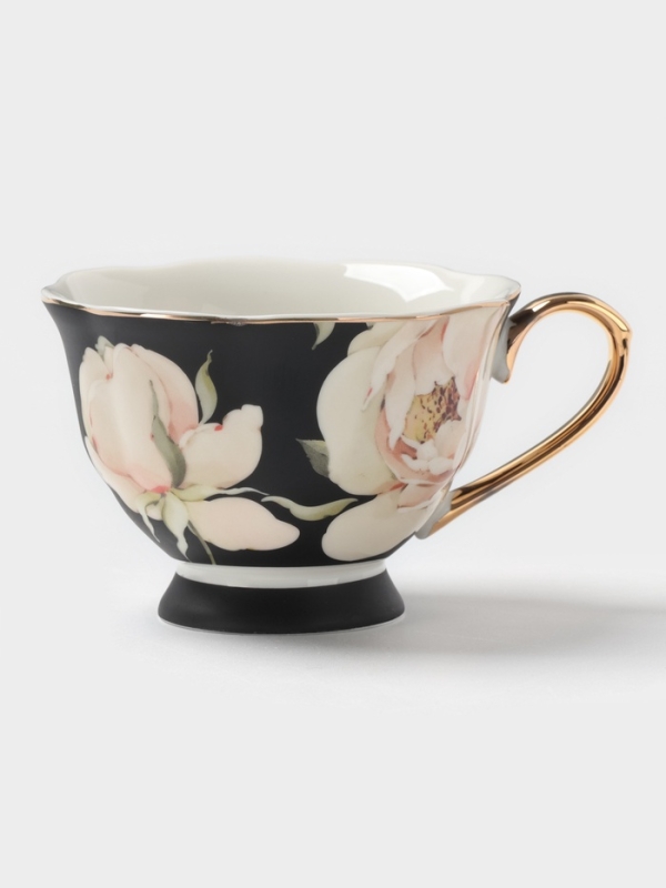 Чайная пара 220 мл WY  "Pink O'hara", чёрный