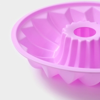 Форма для выпечки Доляна &laquo;Немецкий кекс. Заварное&raquo;, силикон, d=22,5 см, цвет сиреневый