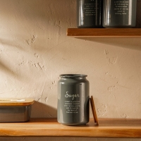 Банка для сахара SL Home, 9,5&times;14 см, цвет серый, с бамбуковой крышкой