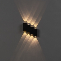 Светильник фасадный &laquo;Луч&raquo;, FSD-012, 8 Вт, 3000К, 4 луча, IP65, 220 В, металл, черный