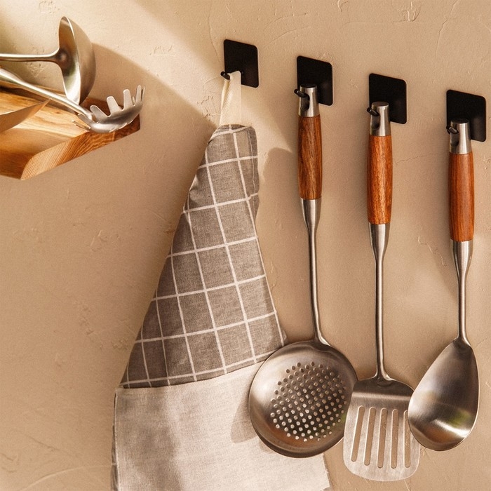 Ложка гарнирная из нержавеющей стали SL Home, &laquo;Рустик&raquo;, 33&times;8 см, цвет серебряный