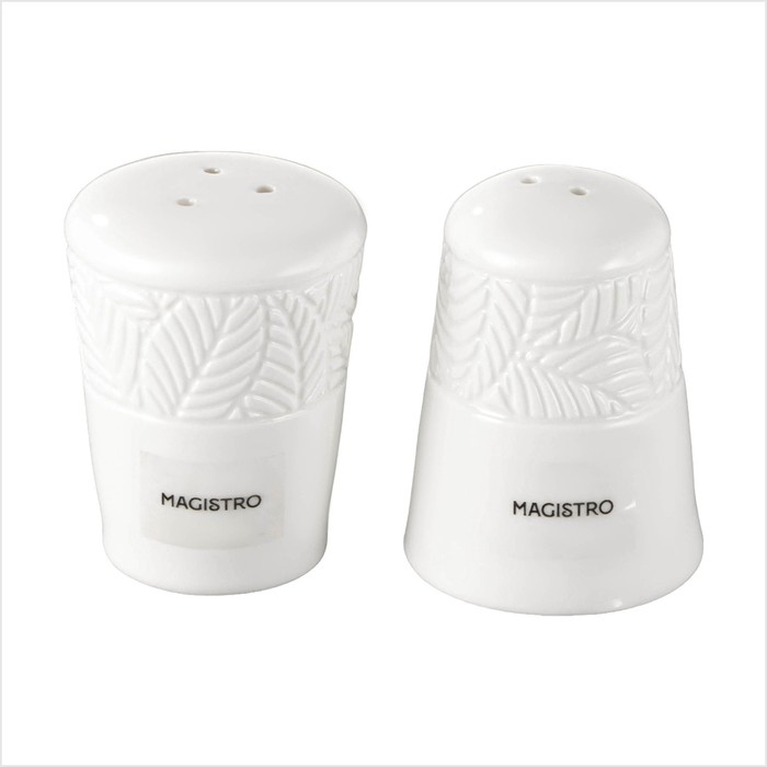 Набор для специй фарфоровый Magistro Сrotone, 2 предмета: солонка, перечница, 90 мл, 6&times;7,5 см, цвет белый