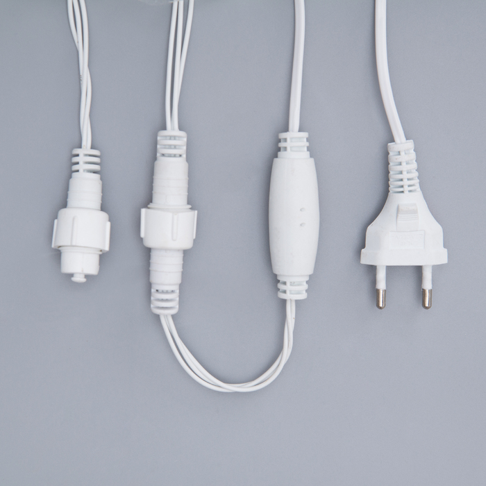 Гирлянда &laquo;Нить&raquo; 10 м, IP44, УМС, белая нить, 100 LED, свечение синее, 220 В