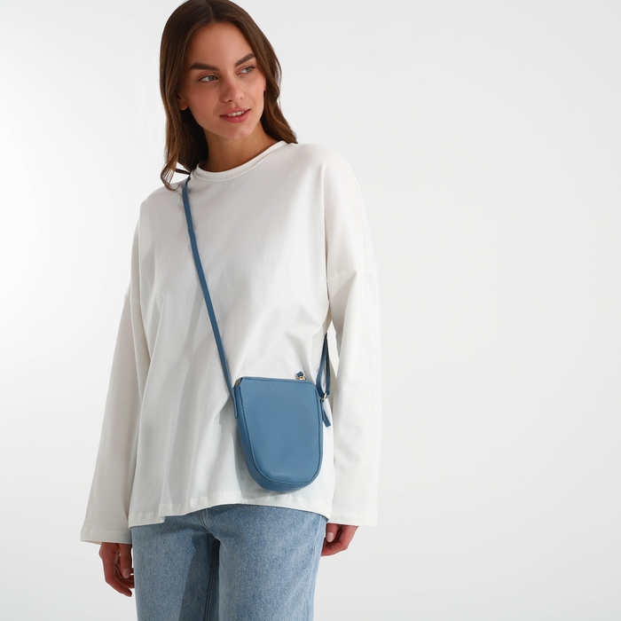 Сумка женская кросс-боди на молнии, цвет синий