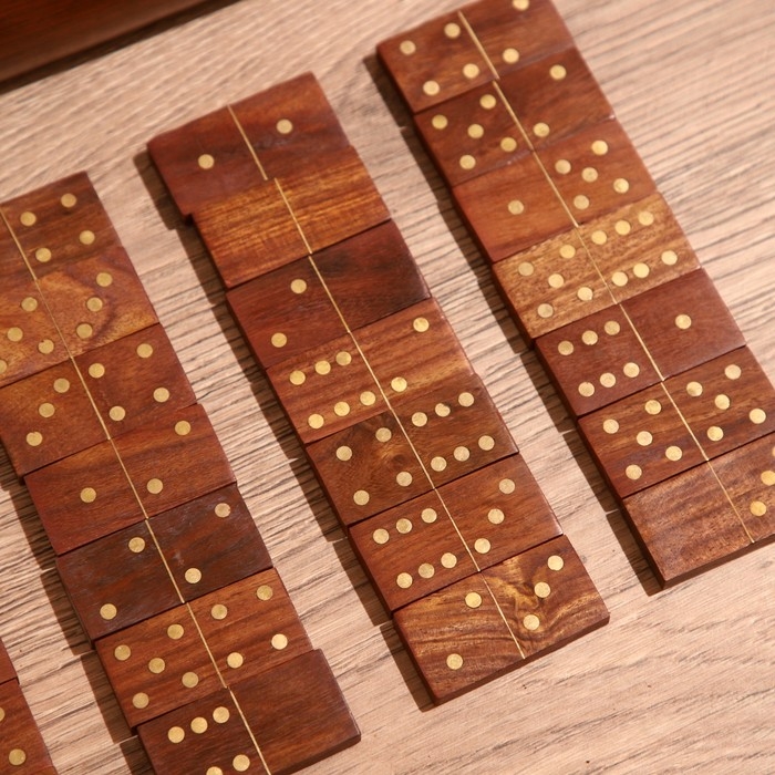 Игра настольная Игра настольная "Домино" 25х7,5х5 см, дерево шишам