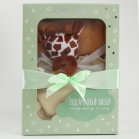 Набор подарочный: Комфортер 27 см + плед 71х125 см, &laquo;Жираф&raquo;