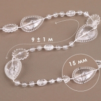 Бусы на нитях, 15 мм, 9 &plusmn; 1 м, цвет прозрачный