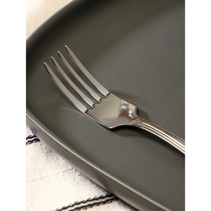 Вилка десертная &laquo;Славяна&raquo;, h=16 см, толщина 1,2 мм, цвет серебряный