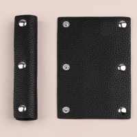Накладки на ручку для сумки, на кнопках, 13 &times; 9 см, 2 шт, цвет чёрный