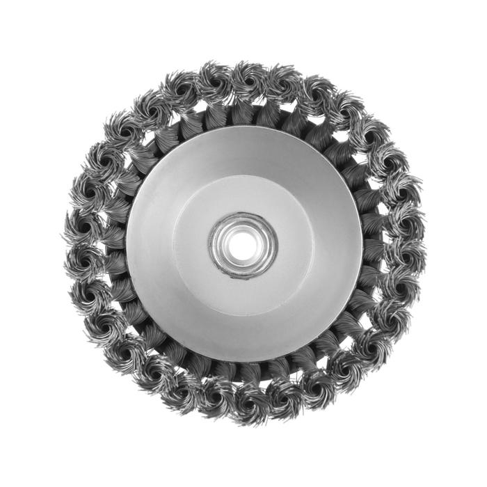 Щетка металлическая для УШМ ТУНДРА, крученая проволока, "чашка", М14, 150 мм