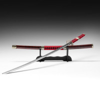 Сувенирное оружие &laquo;Катана на подставке&raquo;, чёрные ножны с иероглифами, 104см