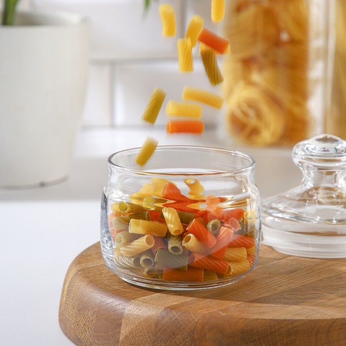 Банка для сыпучих продуктов стеклянная Cesni, 420 мл, цвет прозрачный