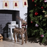 Светодиодная фигура &laquo;Олень&raquo; 32 &times; 60 &times; 10 см, текстиль, металл, батарейки ААх2 (не в комплекте), свечение тёплое белое