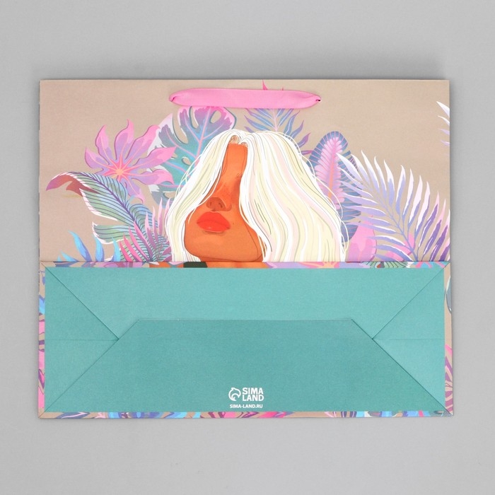 Пакет подарочный крафтовый с пластиковым окном, упаковка, &laquo;Нежность&raquo;, 31 х 26 х 11 см