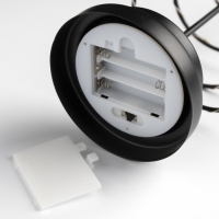 Светодиодная фигура &laquo;Ёлка чёрная&raquo; 12 &times; 25 &times; 12 см, металл, батарейки АААх3 (не в комплекте), свечение тёплое белое