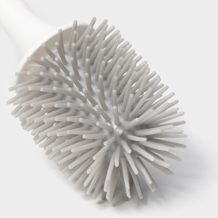 Ёршик для унитаза SAVANNA, настенный, силиконовый с емкостью для моющего средства, 10.5&times;10.5&times;41 см, белый