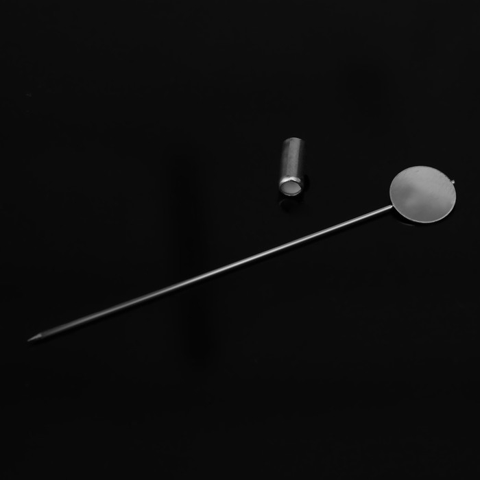 Основа &laquo;Брошь-игла&raquo; L= 7,5 см, площадка 1см (набор 5шт), цвет серебро