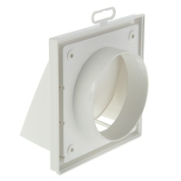 Выход стенной ERA 1515К10ФВ, 150x150 мм, с обратным клапаном, с фланцем d=100 мм, белый