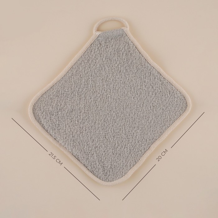 Мочалка массажная SL Home &laquo;Ортика&raquo;, бамбуковое волокно, 21&times;20,5 см, цвет бежевый