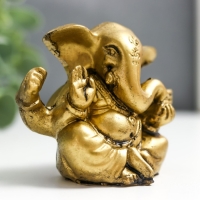 Нэцкэ фигурка &laquo;Ганеша&raquo;, полистоун, под бронзу, 4.8&times;3&times;6 см