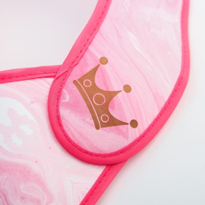 Нагрудник для кормления &laquo;Little princess&raquo; непромокаемый на липучке, с карманом