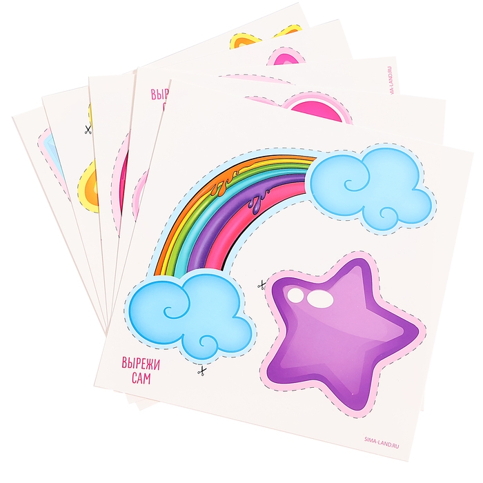 Декор на стену &laquo;Единорог&raquo;, 5 карточек в комплекте