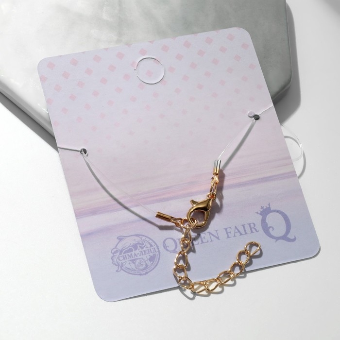 Кулон &laquo;На леске&raquo; кристаллик, цвет белый в золоте, 30 см