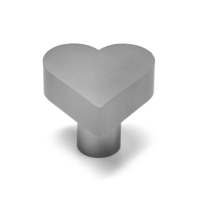 Ручка кнопка мебельная &ldquo;HEART&ldquo;, цвет серый