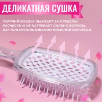 Расчёска массажная, широкая, вентилируемая, 8,5 &times; 20,5 см, PVC коробка, цвет прозрачный