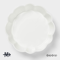 Блюдо фарфоровое для запекания Magistro &laquo;Флора&raquo;, d=20 см, цвет белый