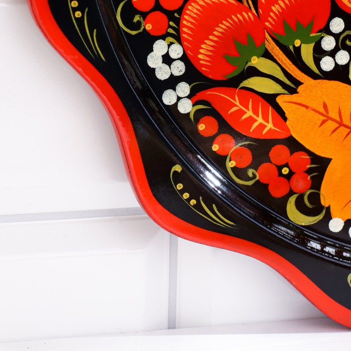 Тарелка &laquo;Блинная&raquo;, хохлома D-30