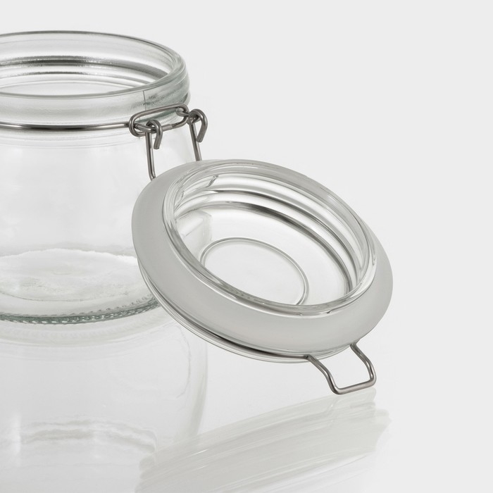 Банка стеклянная для хранения сыпучих продуктов Доляна &laquo;Сердце&raquo;, 580 мл, 10,5&times;10 см, с бугельным замком