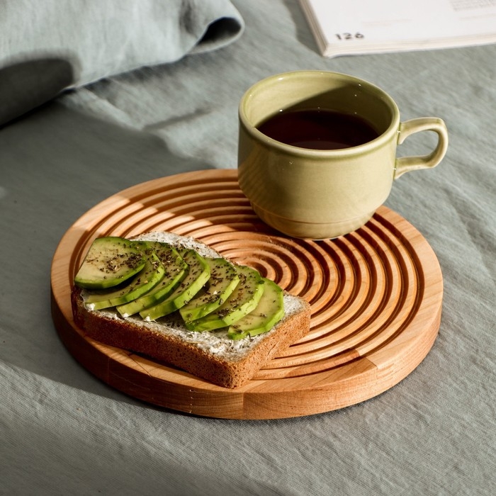 Доска разделочная для подачи и сервировки Adelica &laquo;Олимп&raquo;, d=20&times;1,8 см, берёза