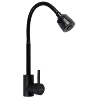 Смеситель для кухни ZEIN Z2391, гибкий излив, картридж 40 мм, нержавеющая сталь, черный