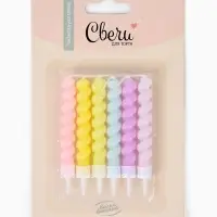 Свечи спирали для торта &laquo;Макарунс&raquo;, 8 см, 6 шт