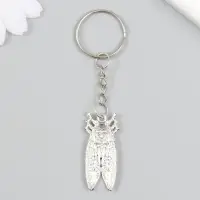 Брелок металл "Цикада" серебро 1,5х3,6 см