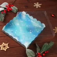 Коробка для печенья, &laquo;Зимний лес&raquo;, 18&times;18&times;3 см, Новый год