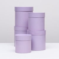 Набор круглых коробок 5в1 Сирень перламутровая", 20 &times; 20 ‒15 &times; 15 см