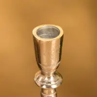 Подсвечник "Зима" 7,5х7,5х17 см, алюминий, цв. серебро